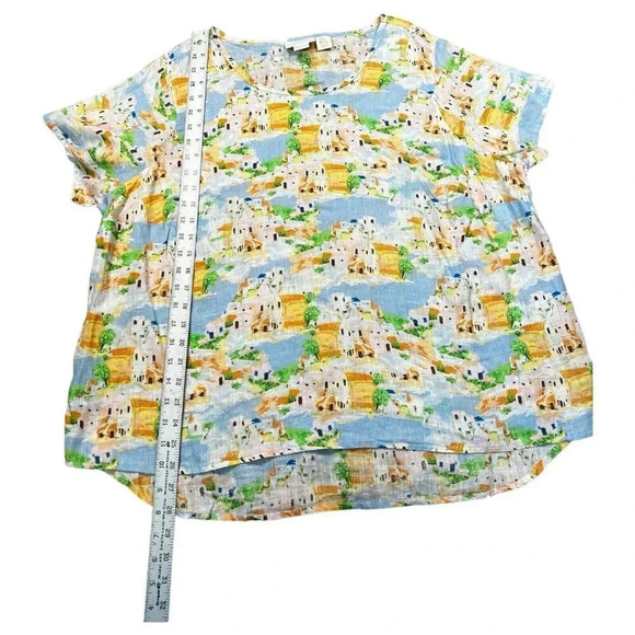 Cynthia Rowley Amalfi Coast Blouse Poplin Linen Top Coastal Plus Size 1X - Picture 3 of 7